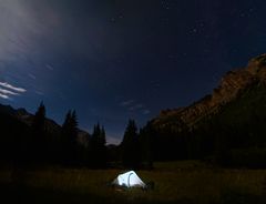 Созвездие Козерога (в центре снимка) в звёздном небе Аспена, Колорадо, США