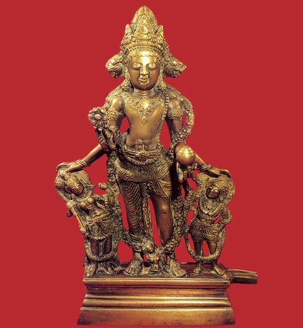 Файл:Вишну-Чатуранана (Четырёхликий Вишну). 9 в. Бронза. Кашмир. Национальный музей (Нью-Дели). 6959.jpg