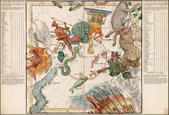 Созвездие Райской Птицы (Apus) на карте Парди (1690), правее и выше центра. Рядом — упразднённое ныне созвездие Пчелы (Apis).