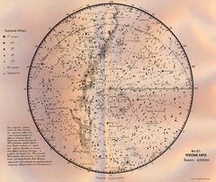 Карта южного полушария из книги Араго "Общепонятная астрономия" (без изображения фигур созвездий).