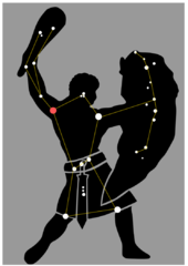 Фигура Ориона, наложенная на созвездие