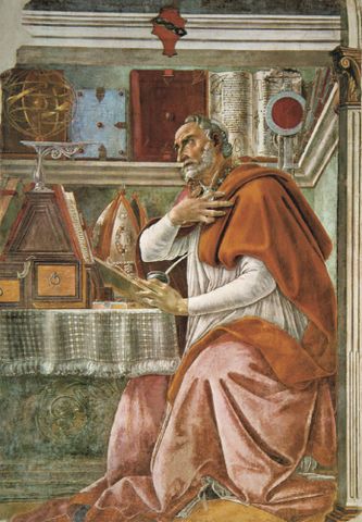 Файл:Св. Августин. Фрагмент алтарной фрески С. Боттичелли в церкви Всех святых (Оньисанти) во Флоренции. 1480.jpg