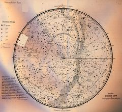 Карта северного полушария из книги Араго "Общепонятная астрономия" (без изображения фигур созвездий).